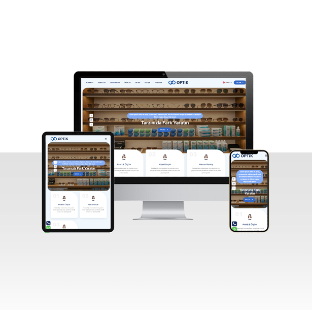 Optik ve Gözlük Mağazaları İçin Özel Web Sitesi Paketi - Lens